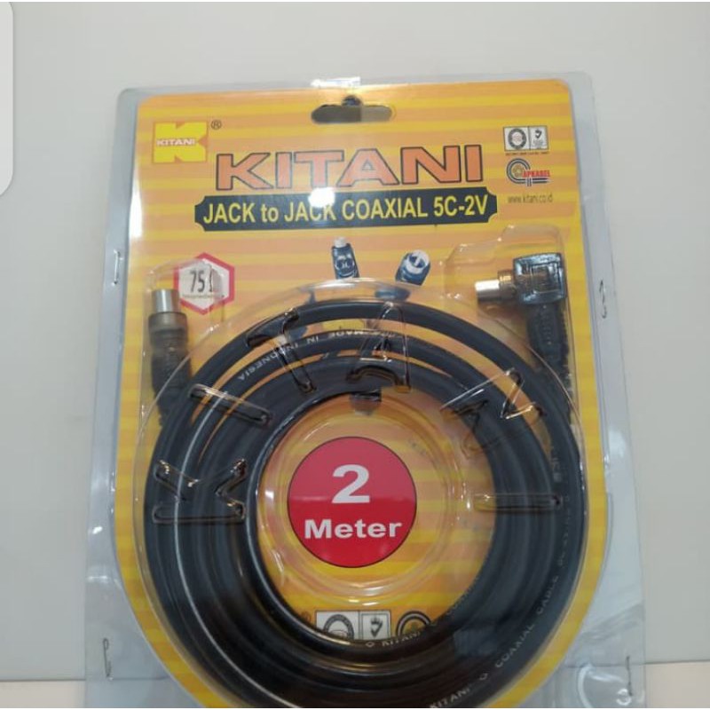 Kabel Loop Out Antena To Set Top Box Frekuensi Antena/Tv Plug to Plug Panjang 2 Meter Coaxial 5C Jack To Jack Kitani