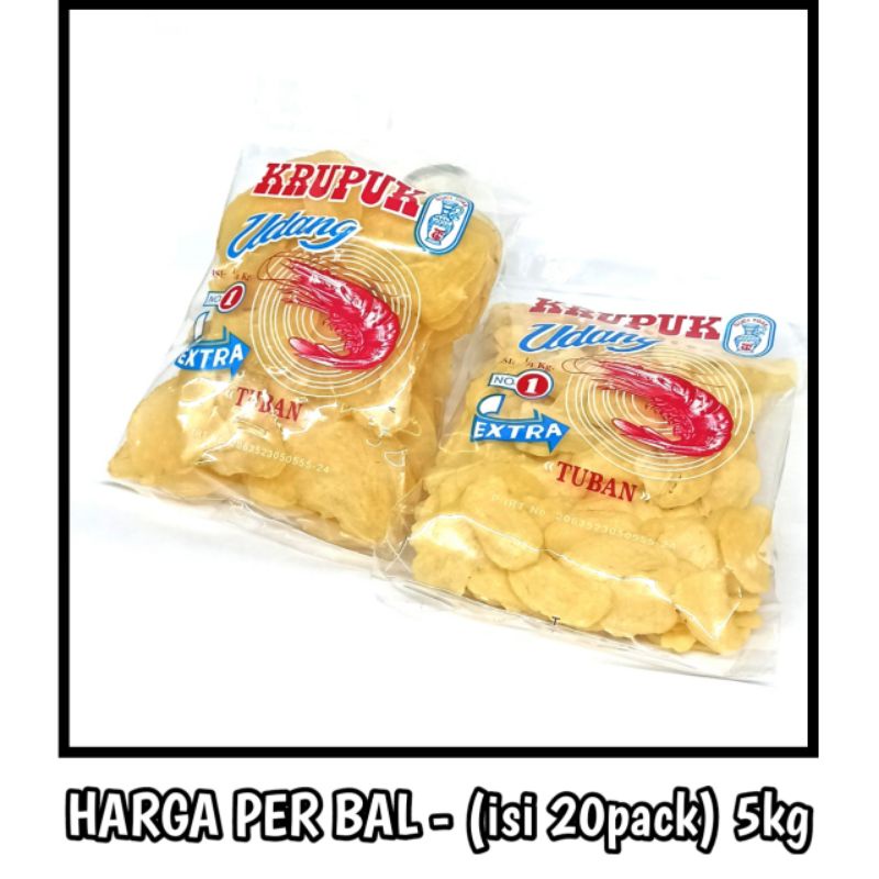 

Kerupuk udang "EXTRA" GUCI TOAK - HARGA PER BAL (isi20pack - 5kg}