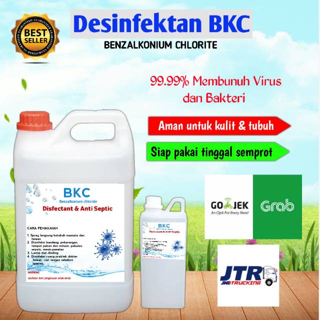 Desinfektan semprot cair 1 liter - BKC aman bagi kulit