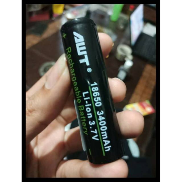 Cod new elektronik Baterai/Battery AWT BLACK 18650 Kapasitas 3400mAh