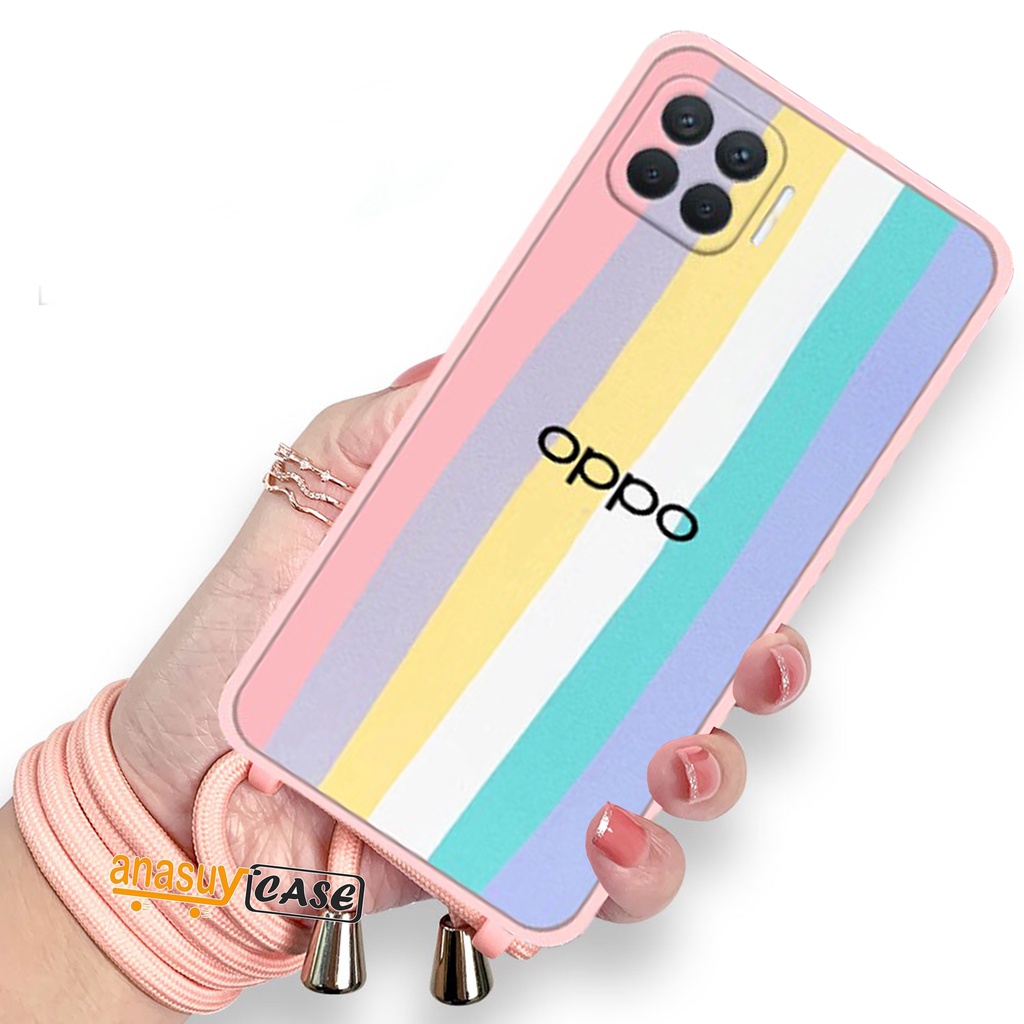 (UV03) Softcase Macaron Motif + Tali OPPO Reno 4F A1k Reno 5 A9 2020 A39 A5S A71 A52 A92 A54 A15