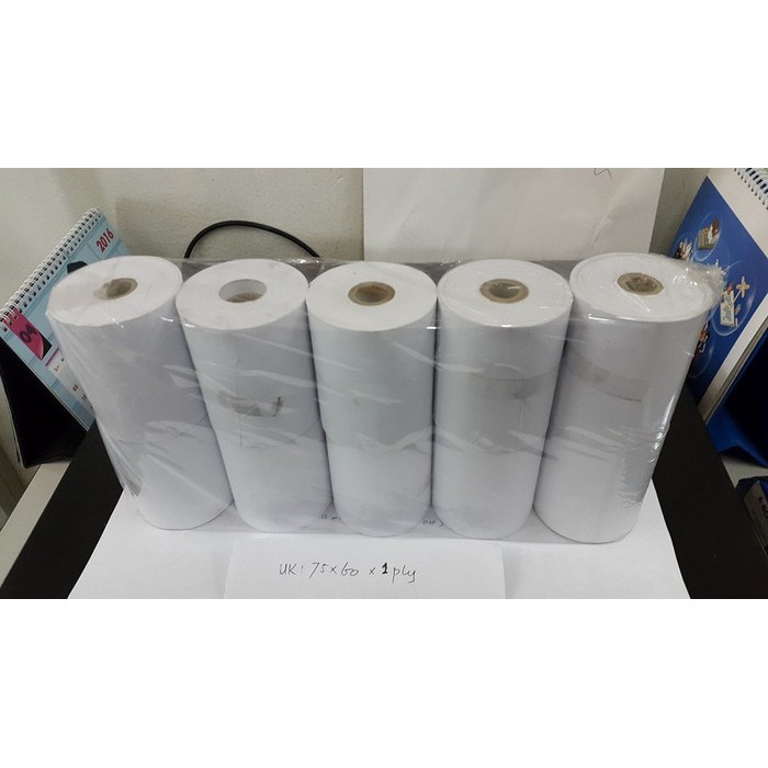 

KERTAS STRUK HVS 1PLY 75X60 UNTUK PRINTER KASIR DOT MATRIX