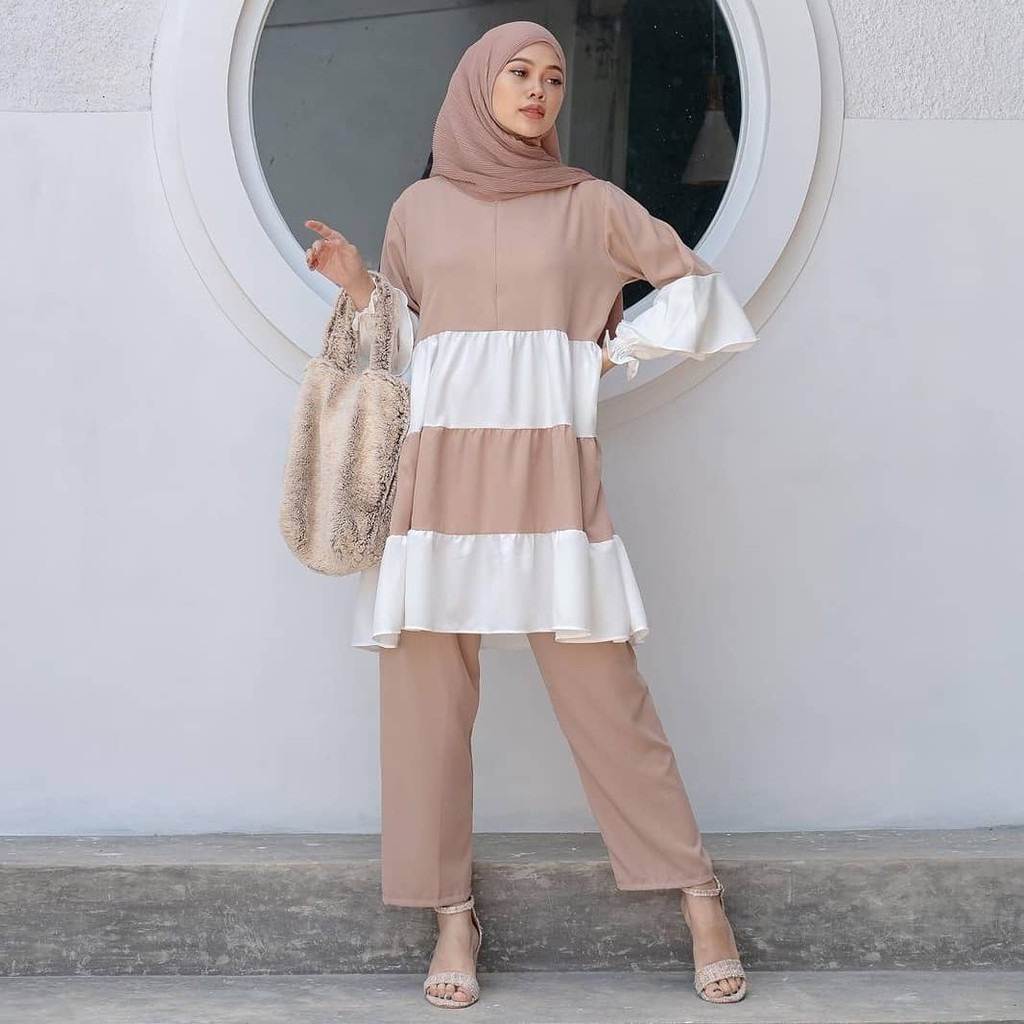 Doneta One Set l Setelan Baju Muslim Fashion Wanita Terlaris