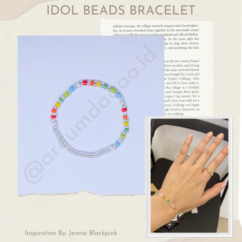 kpop idol beads bracelet | inspired by Jennie Blackpink | Gelang manik Jennie