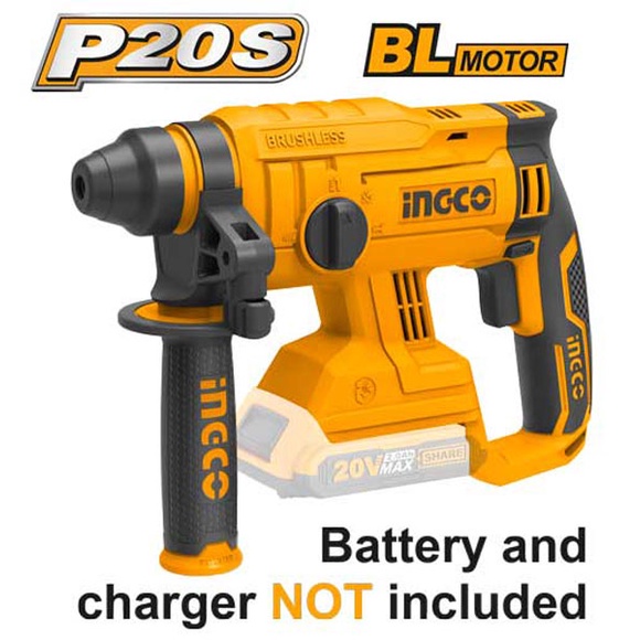 INGCO CRHLI2201 - MESIN ROTARY CORDLESS 20V BRUSHLESS / MESIN BOR BOBOK / CORDLESS BRUSHLESS ROTARY 