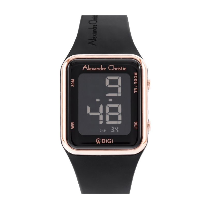 Alexandre Christie 9361 digital wanita kotak persegi tali karet rubber model terbaru