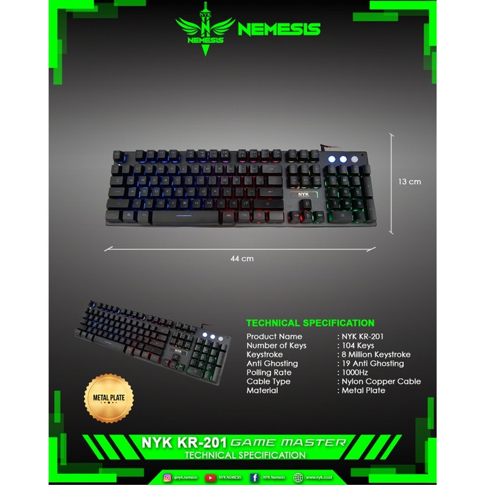 NYK KR-201 Game Master / NYK KR201 / NYK KR 201 Gaming Keyboard