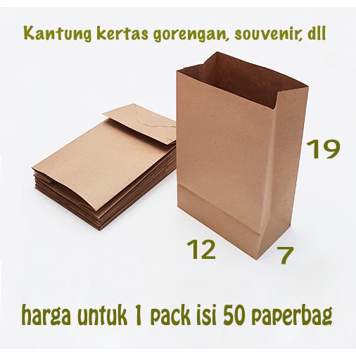 

kantung kertas coklat 12x19 paper bag kantong gorengan roti makanan paper bag snack food grade