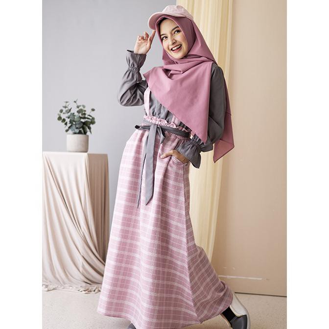  Grosir  Gamis  Syar I Muslimah Overall Kaysa Fuzzygrey 