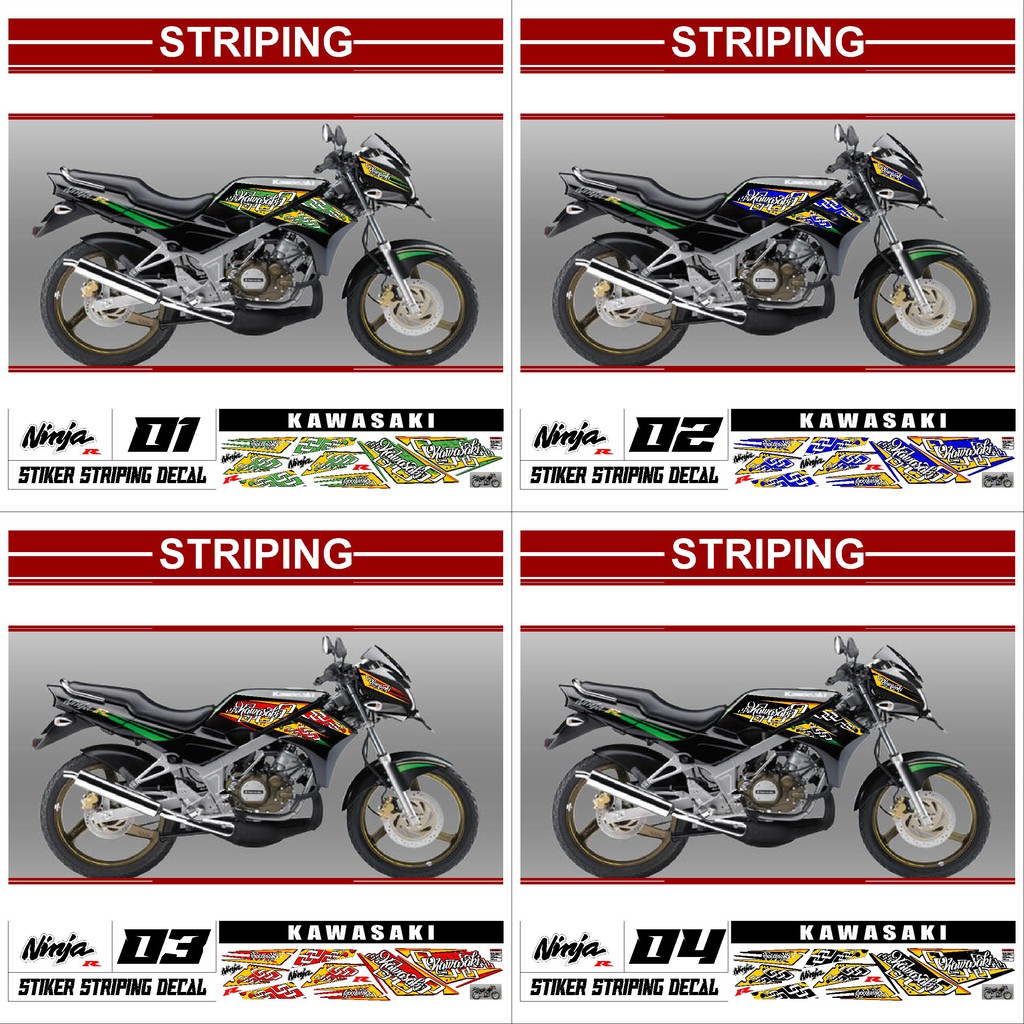 Stiker striping Decal Kawasaki Ninja R Variasi