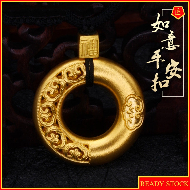 [Ready Stock]Fashion Hollowed-out Pendant Ring Necklace