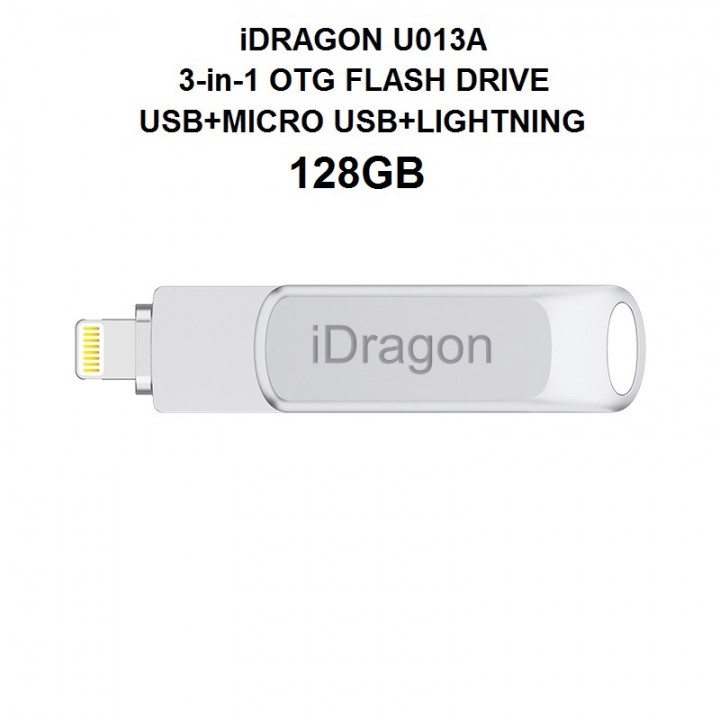 110 iDRAGON U013A - 3-in-1 Mini USB OTG Flashdrive 128GB Capacity