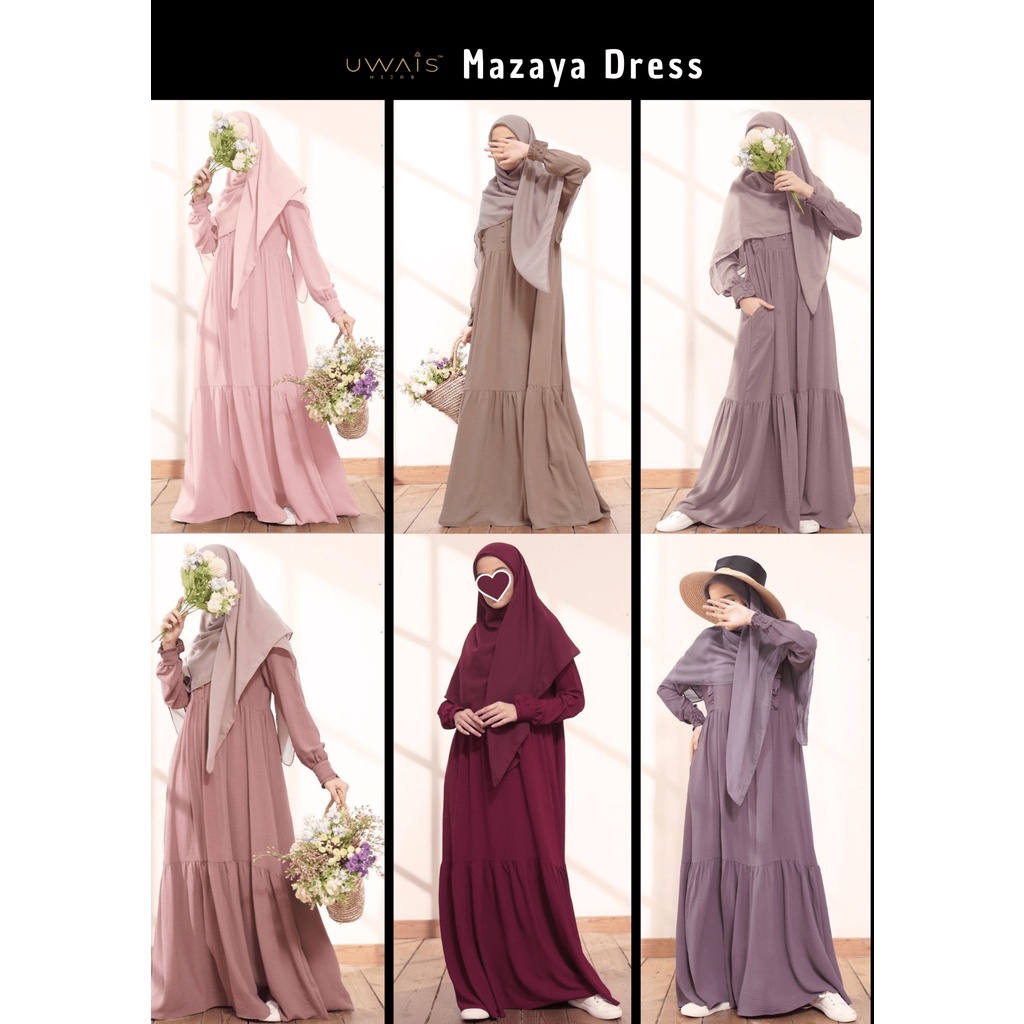 UWAIS HIJAB MAZAYA DRESS TERBARU 2022 (dress only)