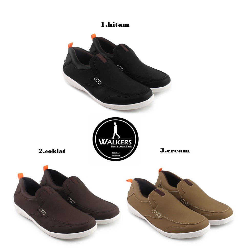 Sepatu Slip On pria Walkers Boston Kasual Slop Pria kerja santai