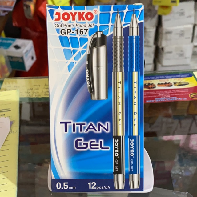 

( 12 pcs ) Pulpen gel Bolpen gel Titan Jel Gelpen GP-167 Joyko (12 pcs)