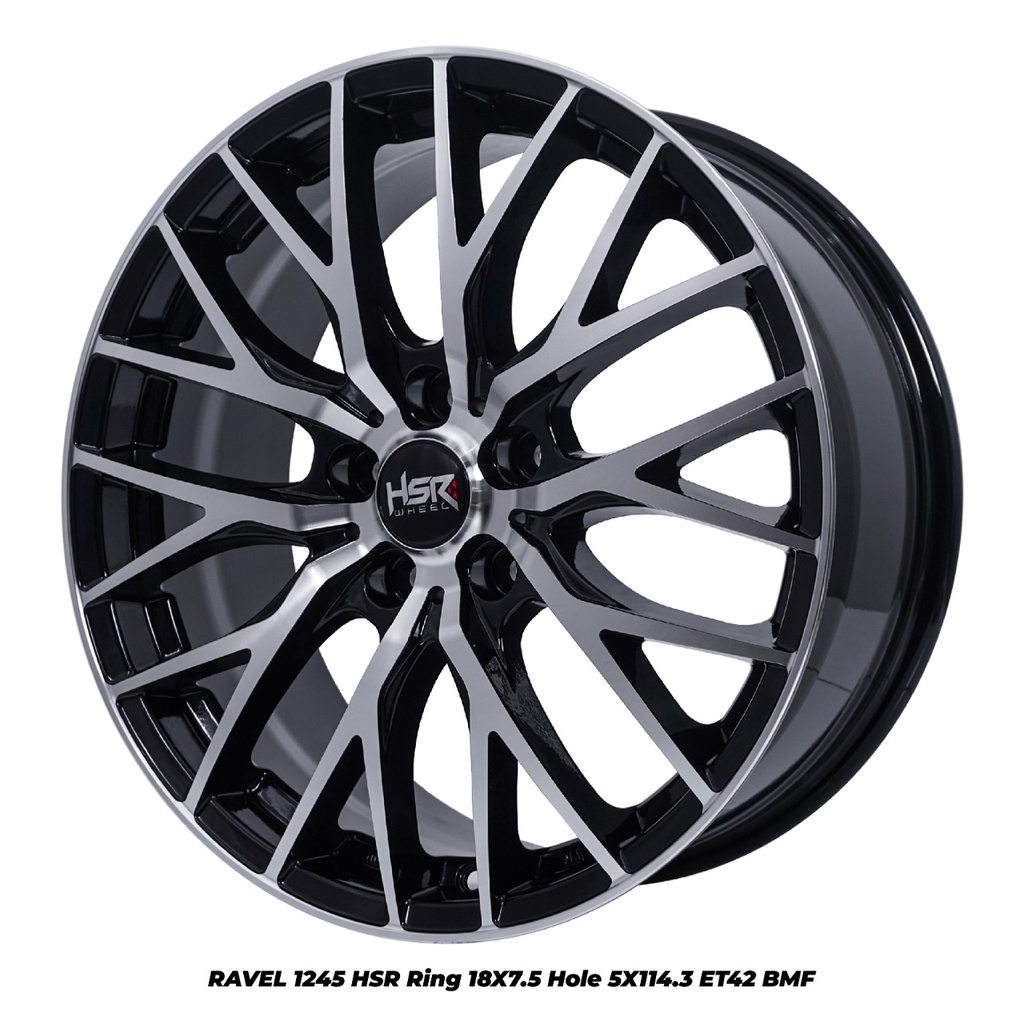 Velg R18 Mobil Innova HRV Xpander HSR RAVEL 1245 Ring 18 Hitam Polish I Toko Velg Semarang