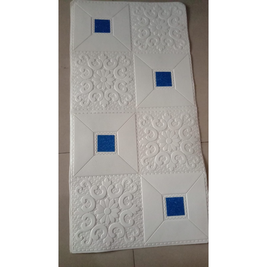 Belikuy COD Wallpaper Dinding Foam 3D Kecil Motif Batu Bata / walpaper dinding Foam U96-CLASSIC BLUE