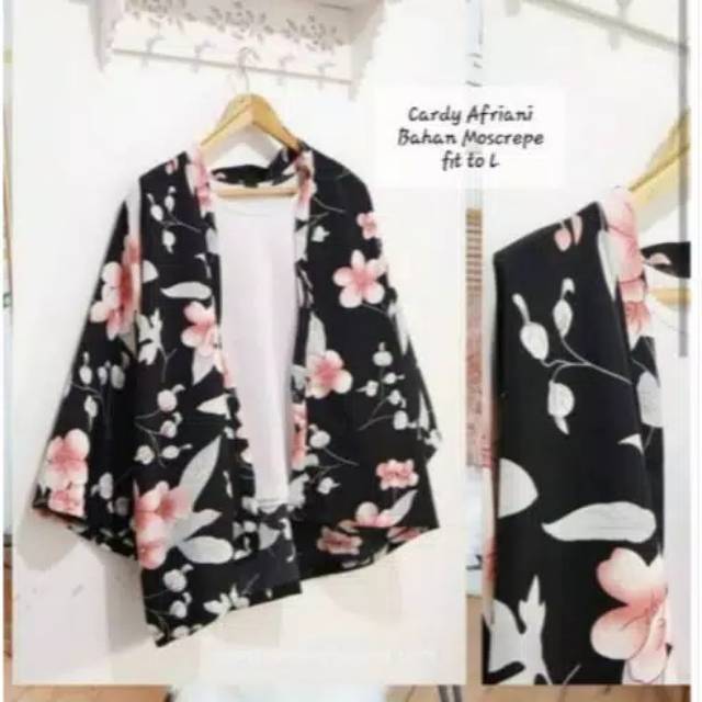 Cardigan motif bunga