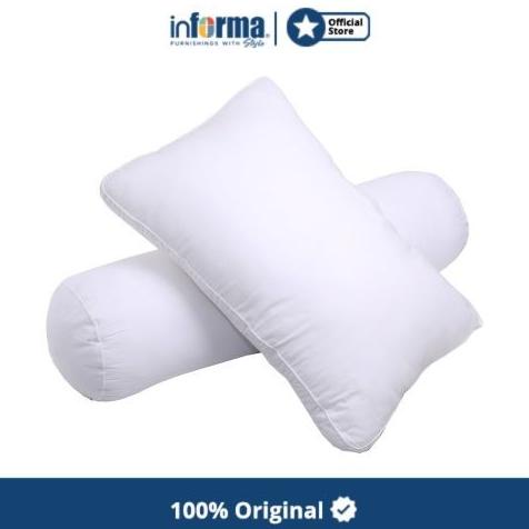 Informa Set 2 Pcs Bantal & Guling Dacron - Putih