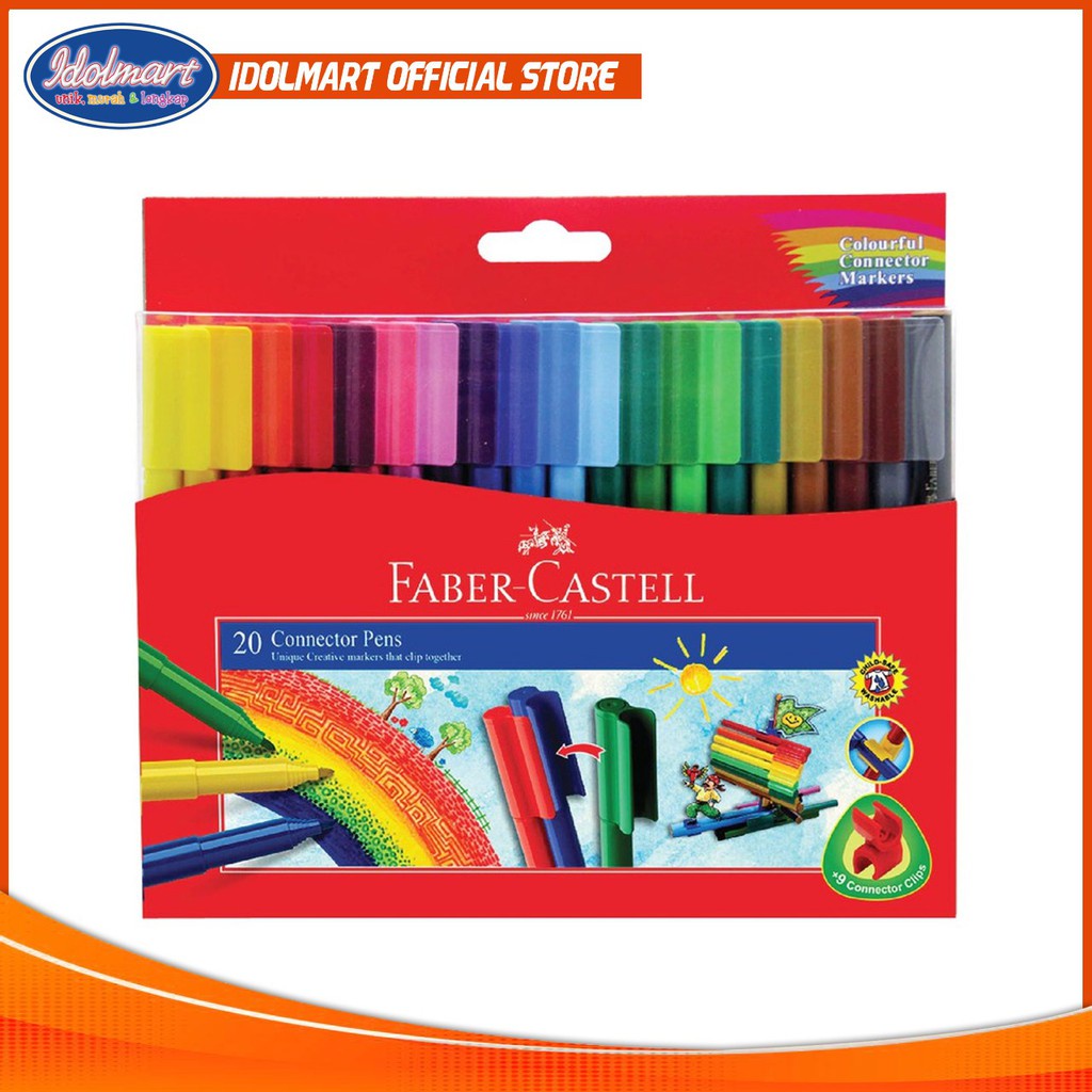 IDOLMART Faber Castell Connector Pen 20 Warna Idolmart Surabaya