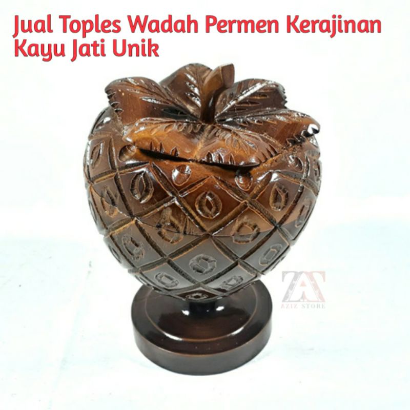 

Jual Toples Wadah Permen Kerajinan Kayu Jati Unik