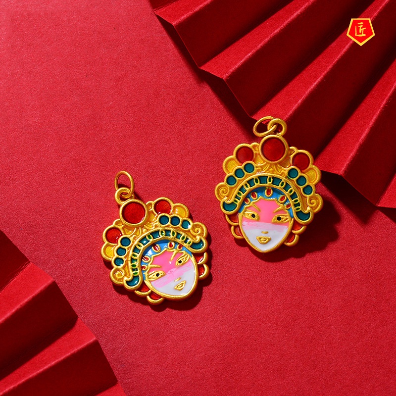 [Ready Stock]Chinese Peking Opera Facial Makeup Pendant Necklace Personality