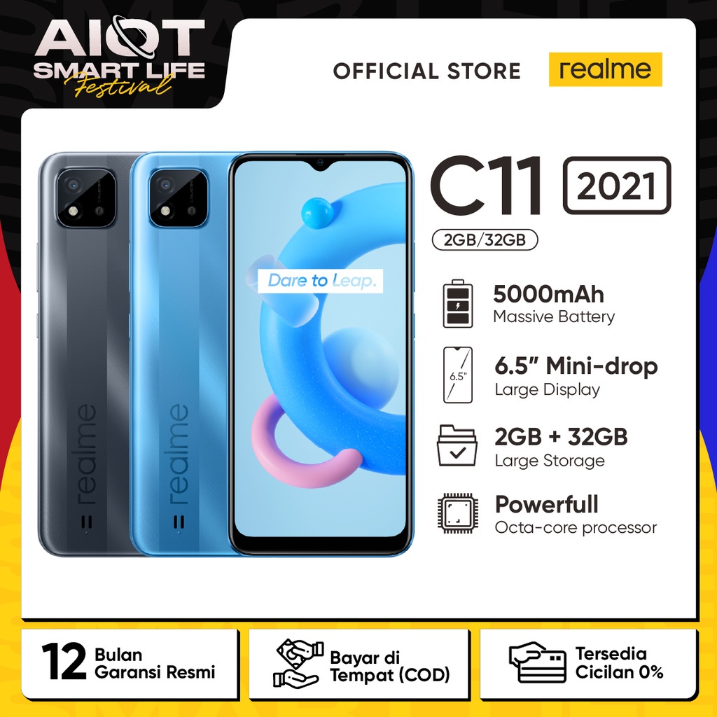Hp realme C11 (2021) 2/32GB - 4/64GB [5000mAh Massive Battery, 6.5"Mini-drop Fullscreen, Nightscape 