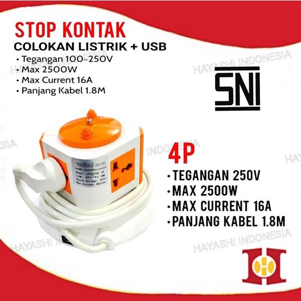 Stop Kontak Colokan Listrik Saklar Listrik dengan USB