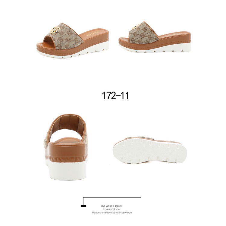 PR GC GG Camvas Wedges Sandals #172-11