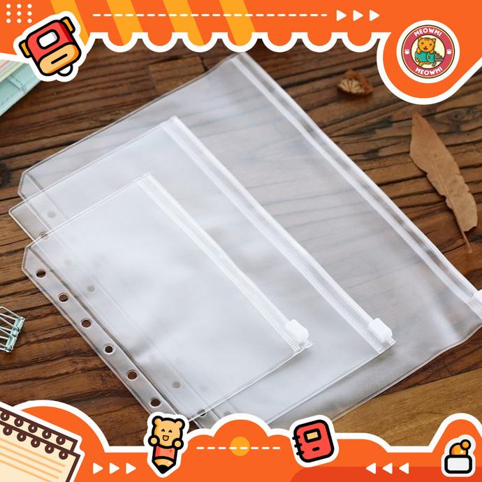 

yang dicari] Zipper Pocket Binder Divider A5 A6 Transparan Multiring Binder FMP0049
