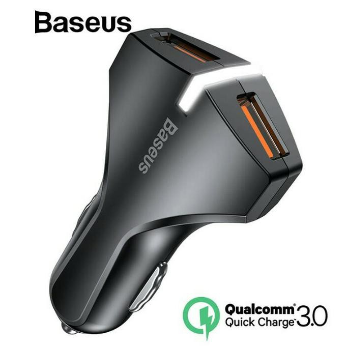Kulaitas Terjamin Baseus Car Charger Dual Usb Fast Charging Qc 3.0 - Charger Mobil Motor Kulalitas
