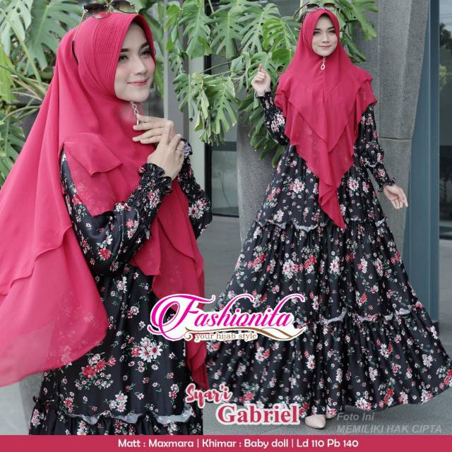 Gabriel gamis set hijab syari cantik mewah & anggun
