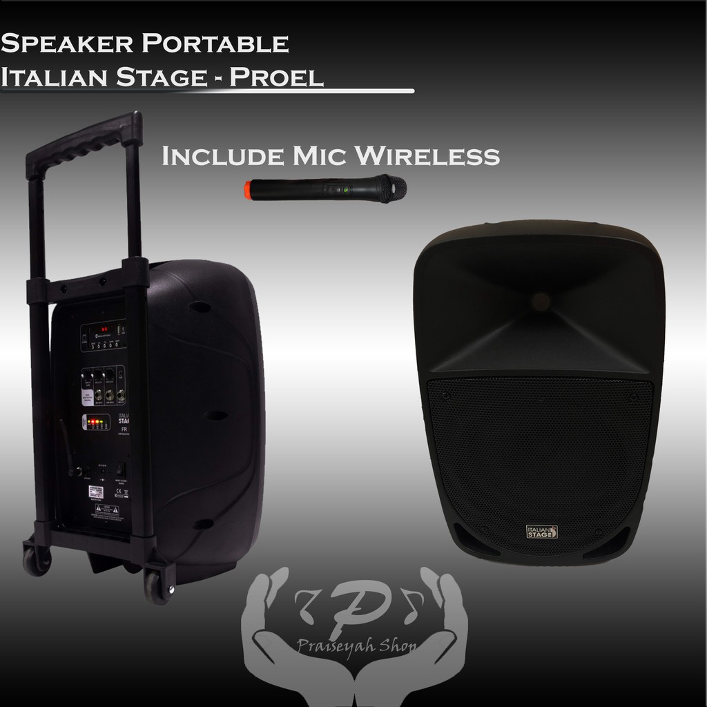 Speaker Wireless Portable 10&quot; Italian Stage Proel Include Mic FR10AW