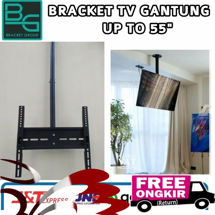 bracket tv ceiling/gantung plafon 22&quot;-55&quot; Import Rotate 360 derajat