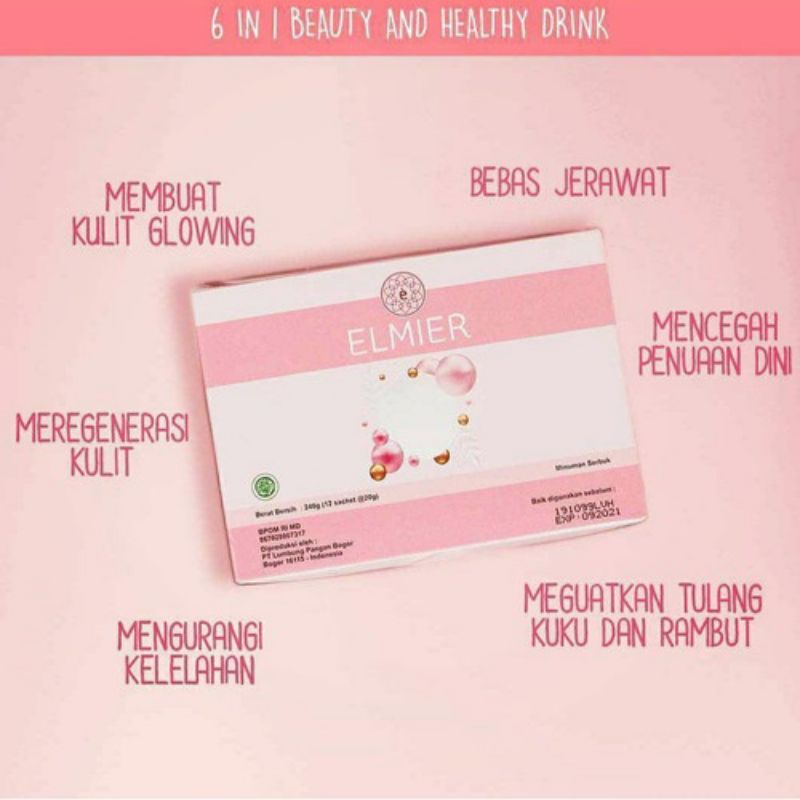 [ORIGINAL + BONUS]  ELMIER Collagen / Kolagen Anti Aging NO SUGAR / Premium Drink Grade