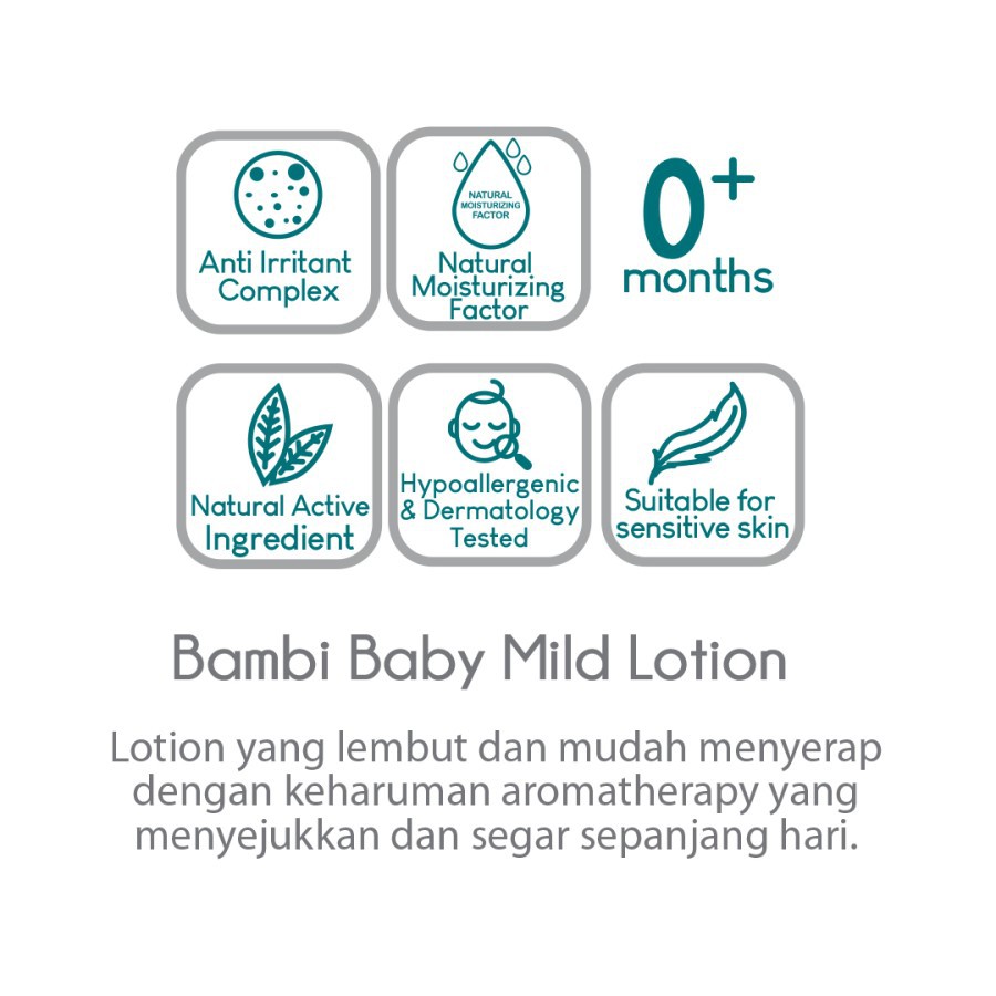 Bambi Baby Mild Lotion 100ml Tube / Body Lotion Bayi Anak