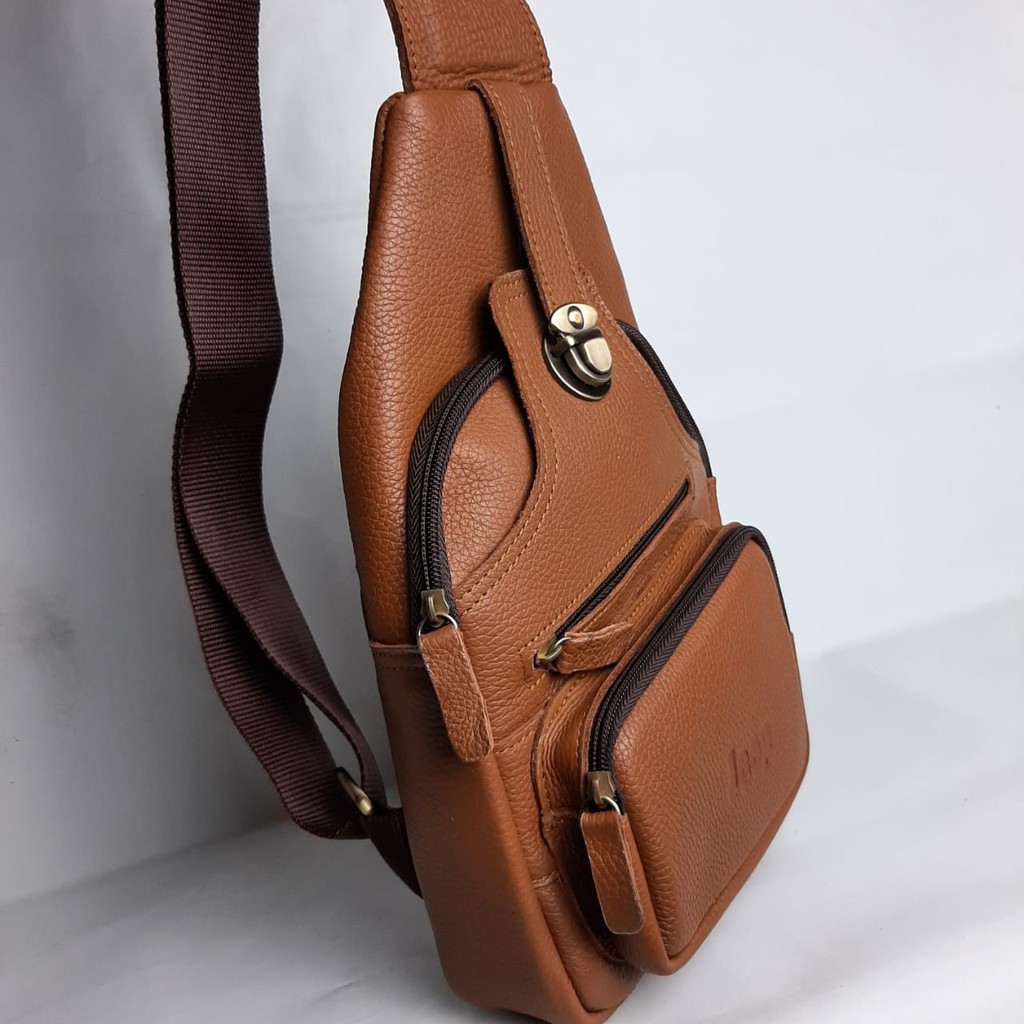 Tas Selempang Kulit Asli Sapi Trend 2020//Tas Pria Masa Kini Original Leather