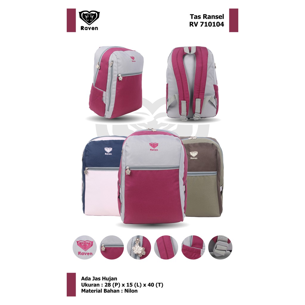 [KLIKTAS] Tas ransel wanita RAVEN RV 710104 / backpack multifungsi tas punggung