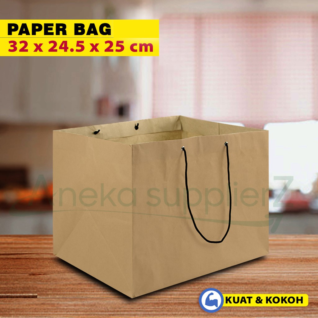 

Paper Bag Polos - Paper Bag | 32 x 24,5 x 25 cm - COKLAT (10 pc)