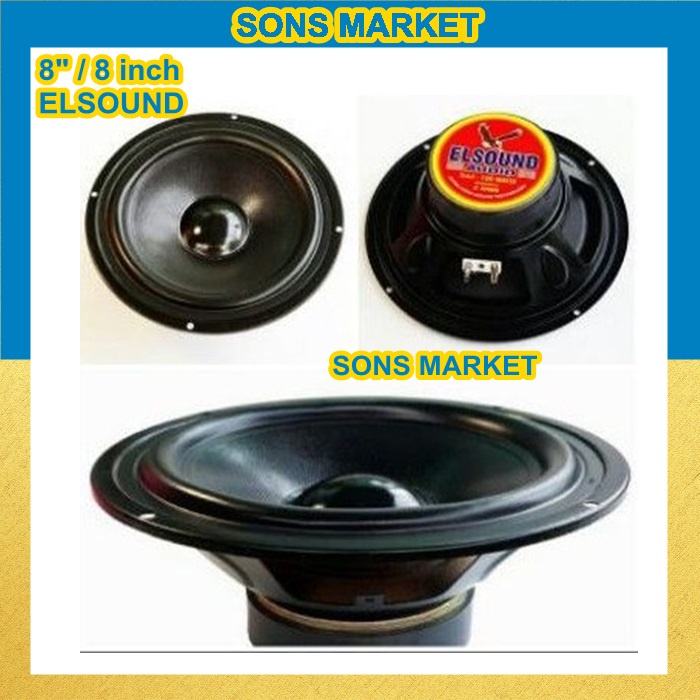 SPEAKER ELSOUND 8Inch 8in Hitam MAGNET BESAR ORIGINAL