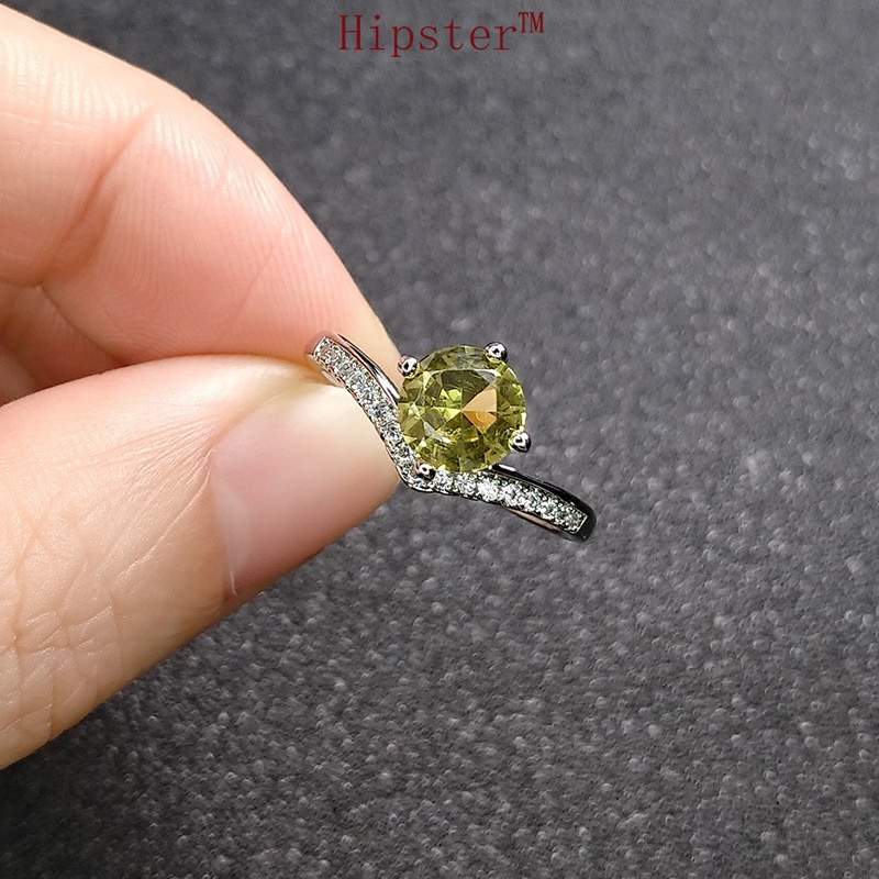 New Affordable Luxury Fashion Elegant White Diamond Citrine Ring