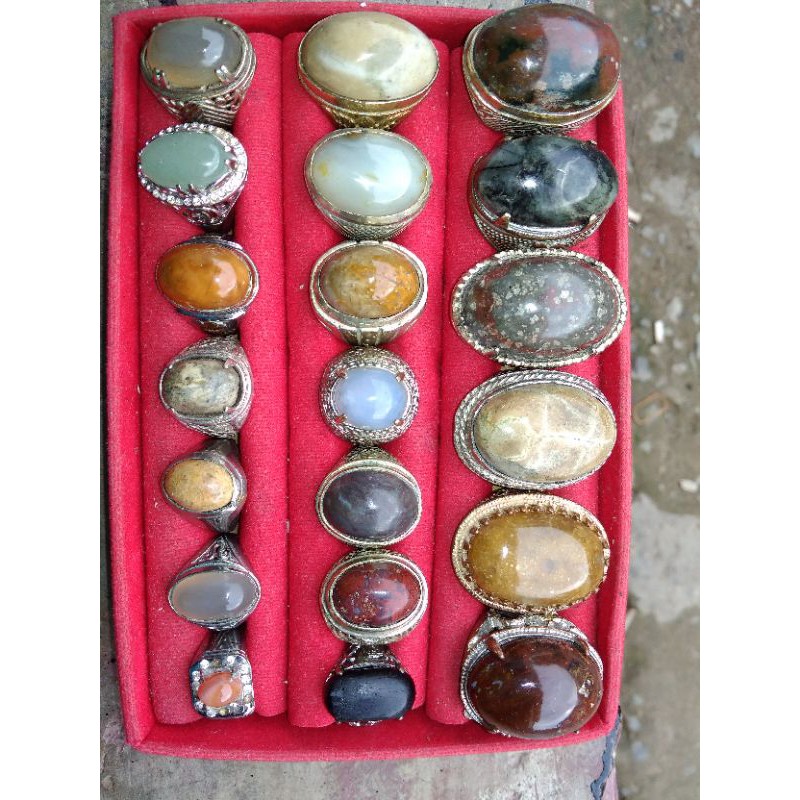 borongan cincin batu akik murah meriah 20pcs