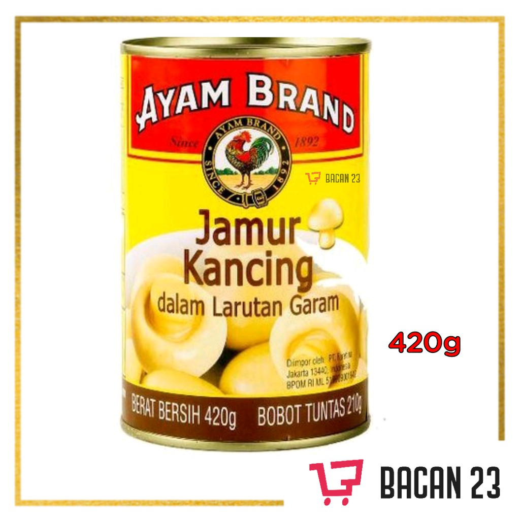 

Ayam Brand Jamur Kancing Dalam Larutan Garam (420gr)/ Bacan 23-Bacan23