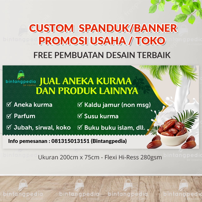 CUSTOM SPANDUK/BANNER TOKO USAHA TERMURAH FREE DESAIN