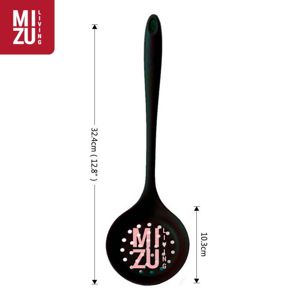 FULSILI Silicone Spatula Kitchen Sutil Silikon Anti-Lengket BPA-Free-BLACK SKIMMER