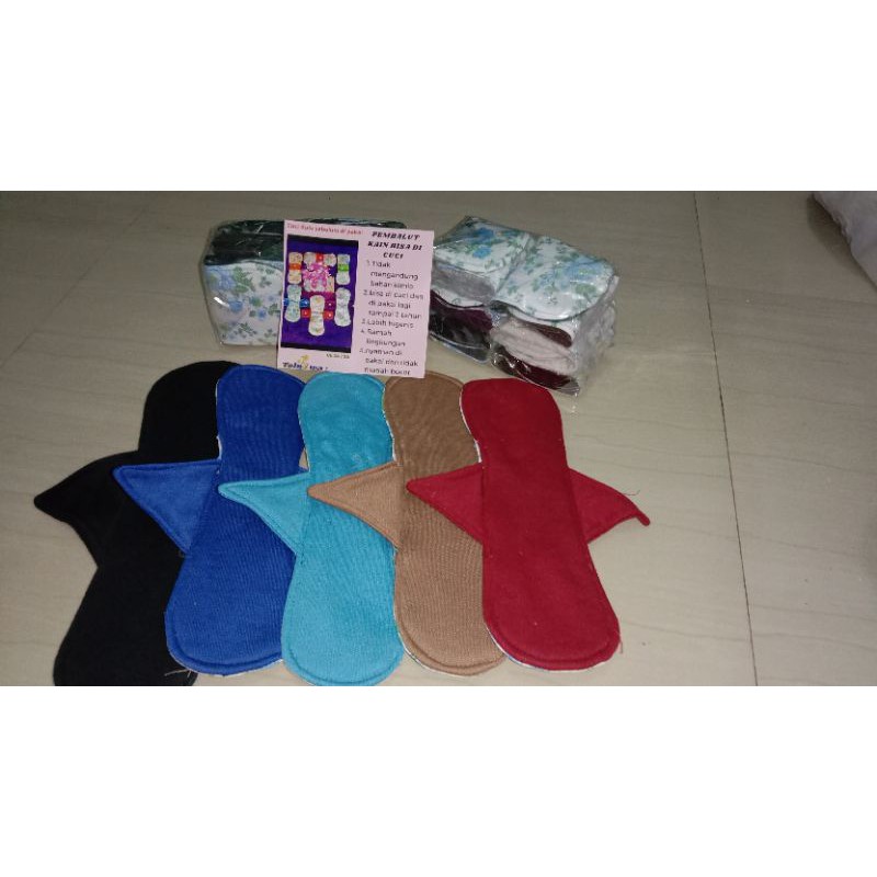 pembalut kain (bisa di cuci ulang) , pembalut wanita isi 6 pcs, untuk night , day dan panty liner