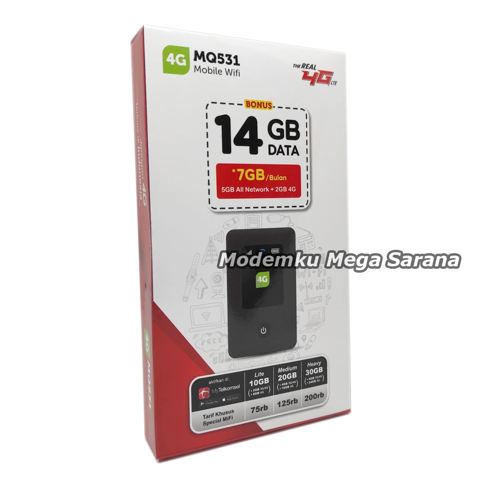 Mifi Modem Wifi 4G MQ531 Unlock All GSM Telkomsel 14GB