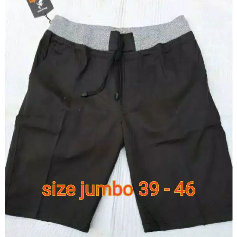 CELANA CHINOS PENDEK JUMBO. PINGGANG KOLOR BAHAN  MELAR  Size 39 - 46  33 - 38