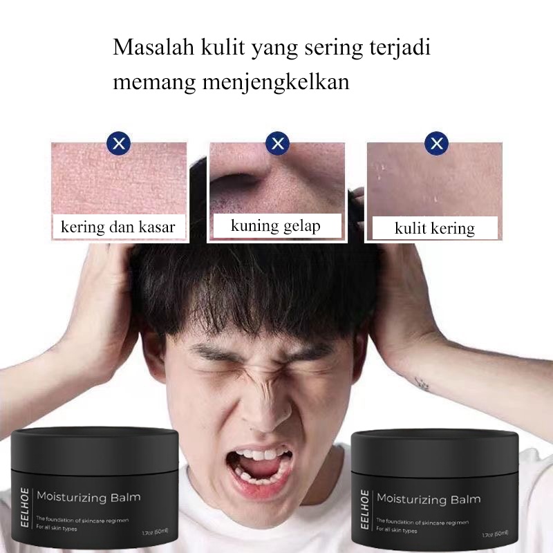 pemutih wajah pria 50ml pelembab wajah pria Perawatan Wajah yang Meminimalkan Pori-pori Emolien Repair / Moisturize / 100% Ori