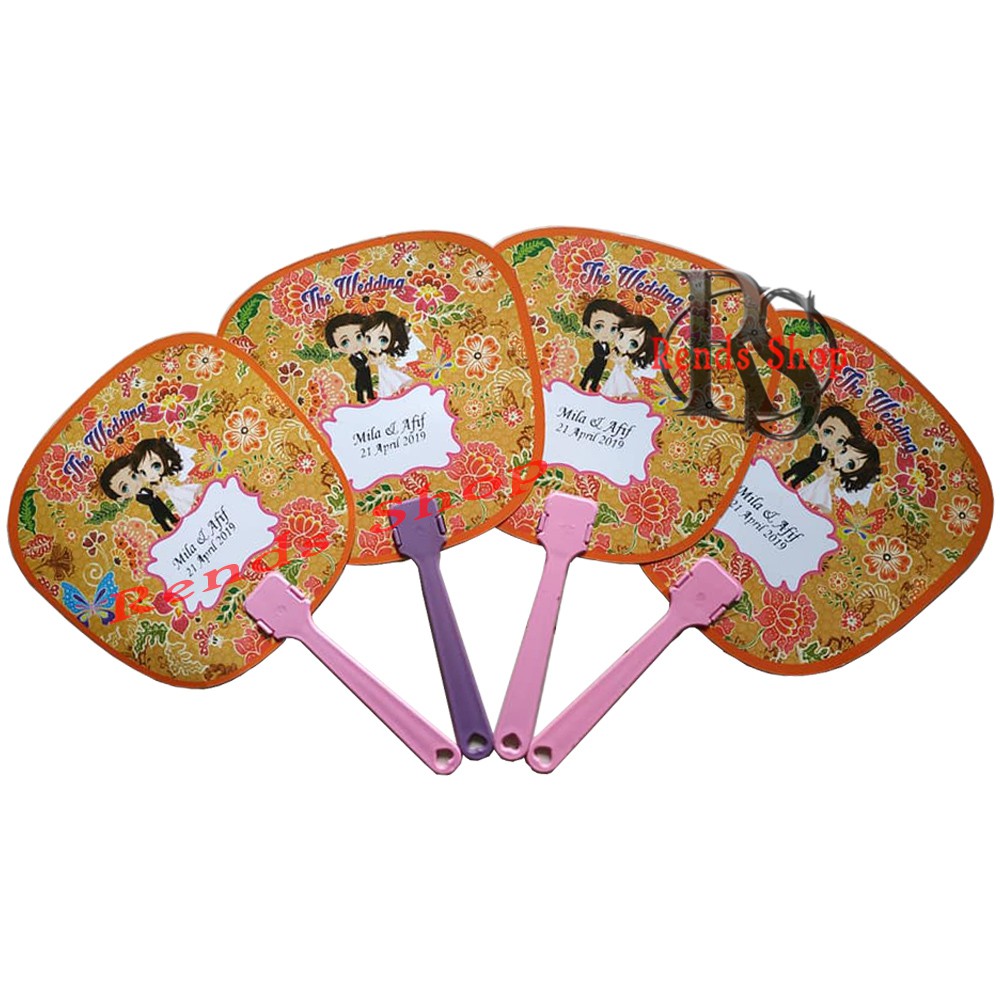 Souvenir Kipas Wedding Sablon Nama Pengantin Sovenir Pernikahan Murah